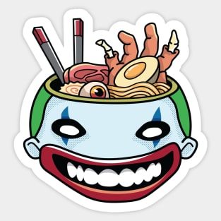 Kawaii Clown Ramen for Halloween and Ramen Lovers Sticker